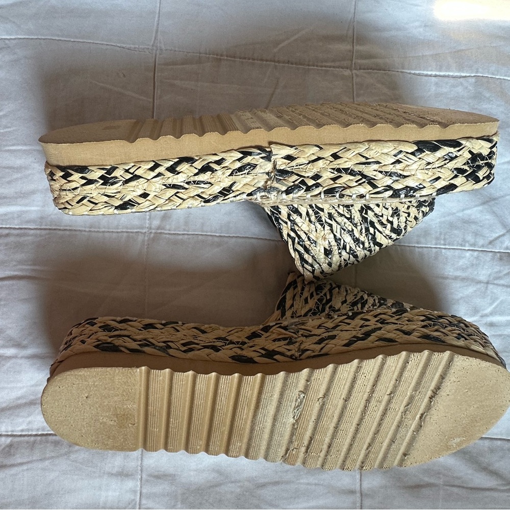 Beach by Matisse Pacific Sandal/slide in Cream & Black Size 10 - Picture 5 of 6